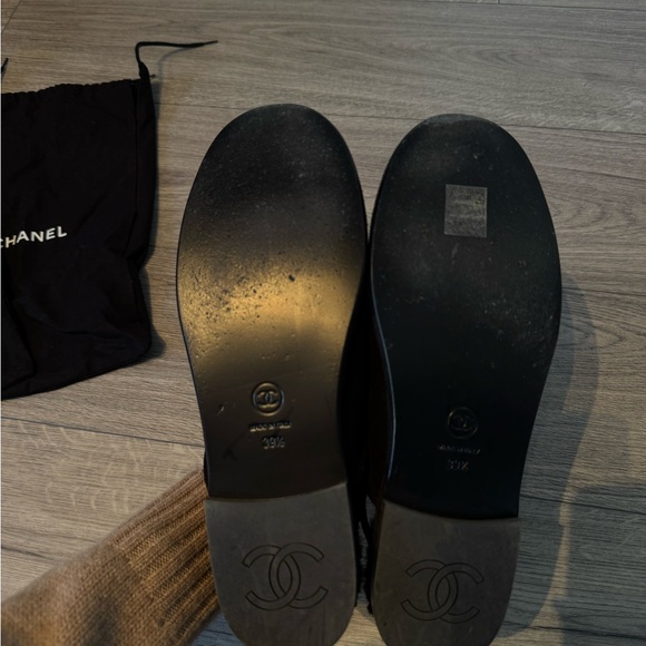 CHANEL BLACK SUEDE SLINGBACK LOAFERS - WORN ONCE SIZE 39.5 - Picture 5 of 7